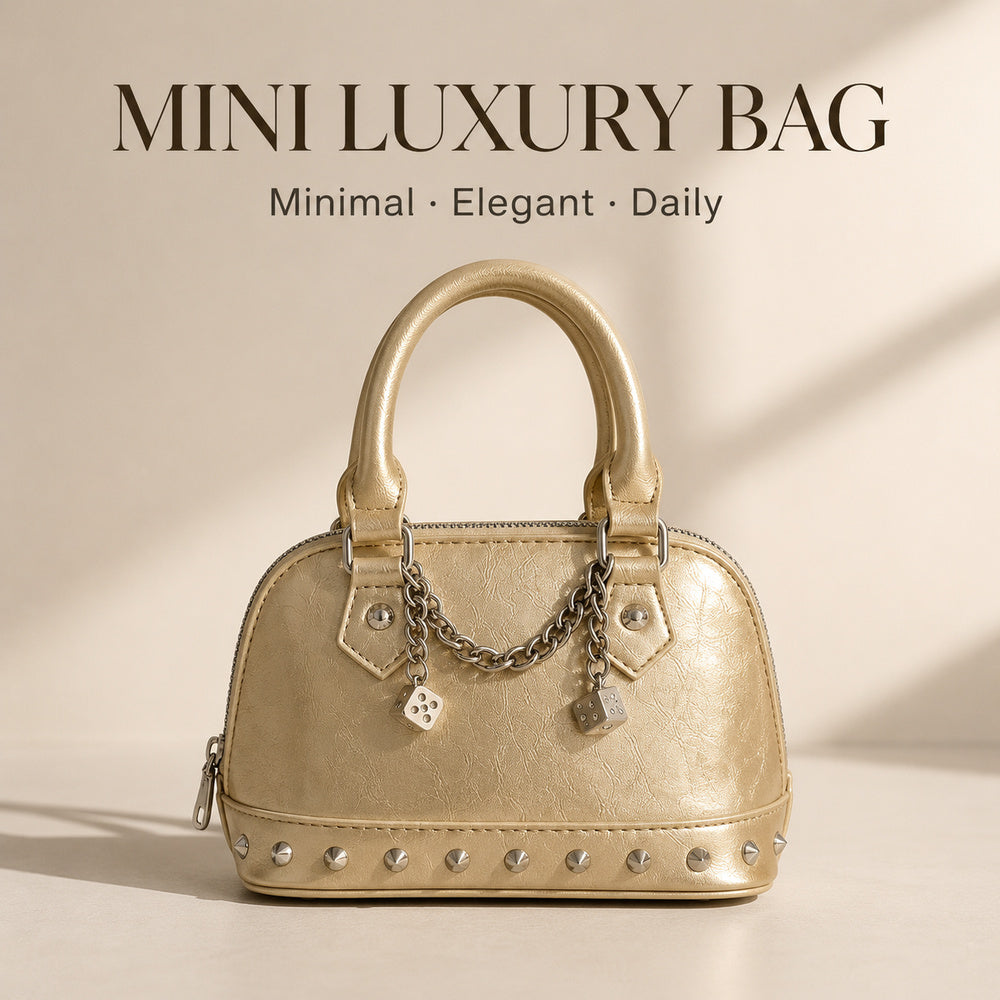 The Aurelia Mini – Metallic Charm Satchel