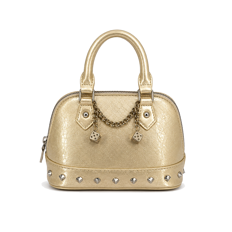 The Aurelia Mini – Metallic Charm Satchel