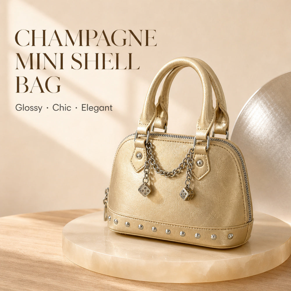The Aurelia Mini – Metallic Charm Satchel