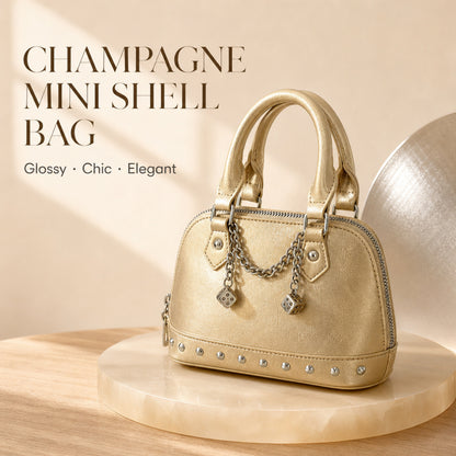 The Aurelia Mini – Metallic Charm Satchel