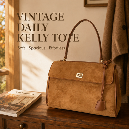 The Daily Vintage Kelly Suede Tote Bag