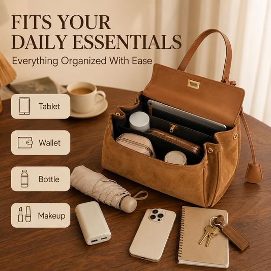 The Daily Vintage Kelly Suede Tote Bag