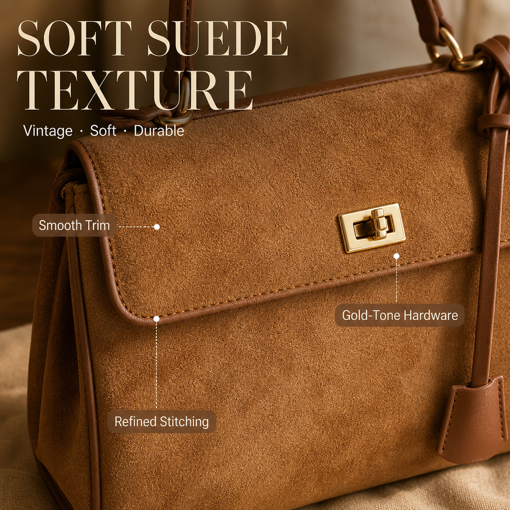 The Daily Vintage Kelly Suede Tote Bag