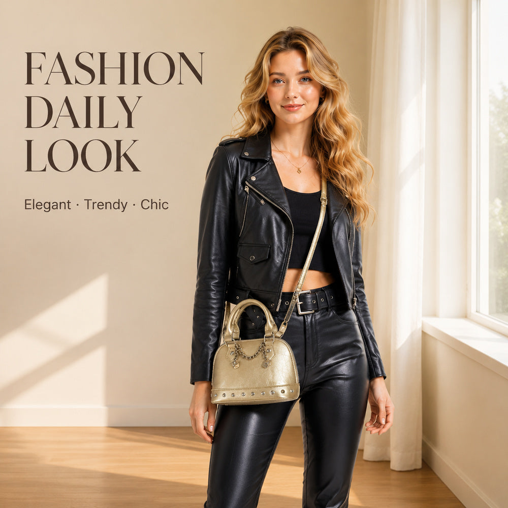 The Aurelia Mini – Metallic Charm Satchel